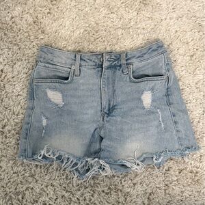 Articles Of Society Frayed Light Blue Jean Shorts
